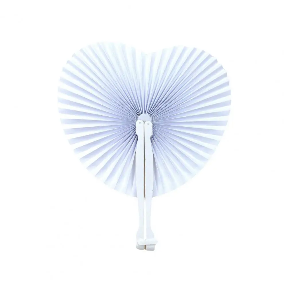 Diy Paper Fan Set of 5 Love Heart Folding Fans Diy White Paper Portable Hand Held Fans for Summer Dance Performances Photo Props