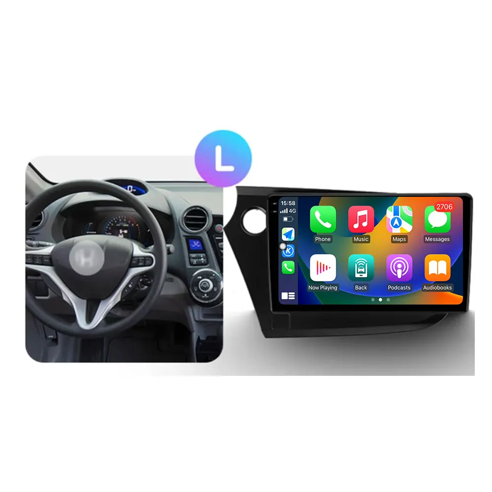 Android 16 autoradio multimediaspeler GPS navigatie stereo voor Honda Insight 2 LHD RHD 2009 - 2014, inclusief Carplay Auto - afbeelding 2