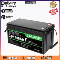 LANPWR 24V100AHLiFePO4 Energy Storage Battery 4000Cyclesof ChargingIP65 Waterproof RatingSuitable for Household Backup Batteries