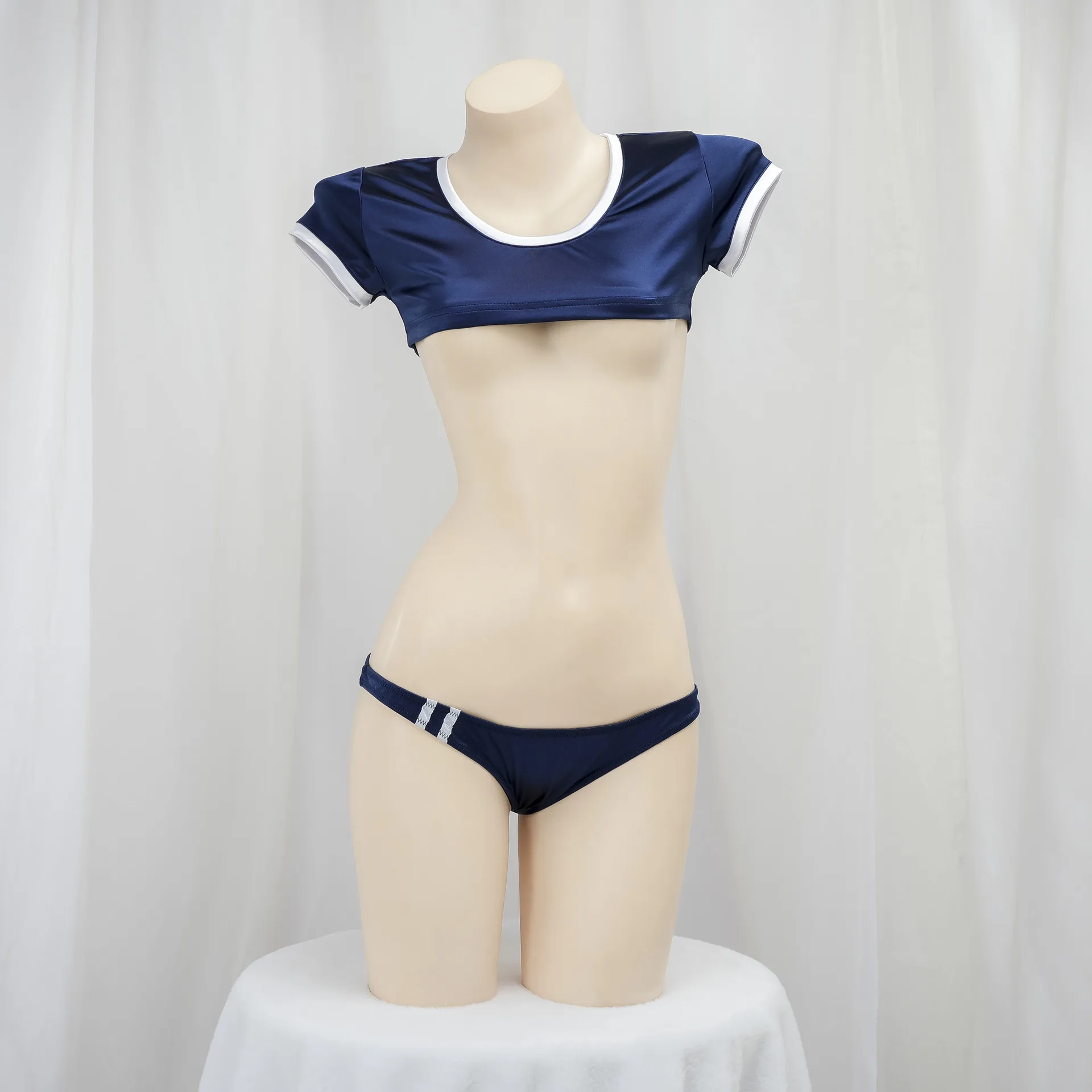 

Japanese Anime Sexy Half Open Chest Underwear Women Slim Girls Swimsuit Summer Cosplay Sexy Short Sleeved Gymnastics Clothes ﻿