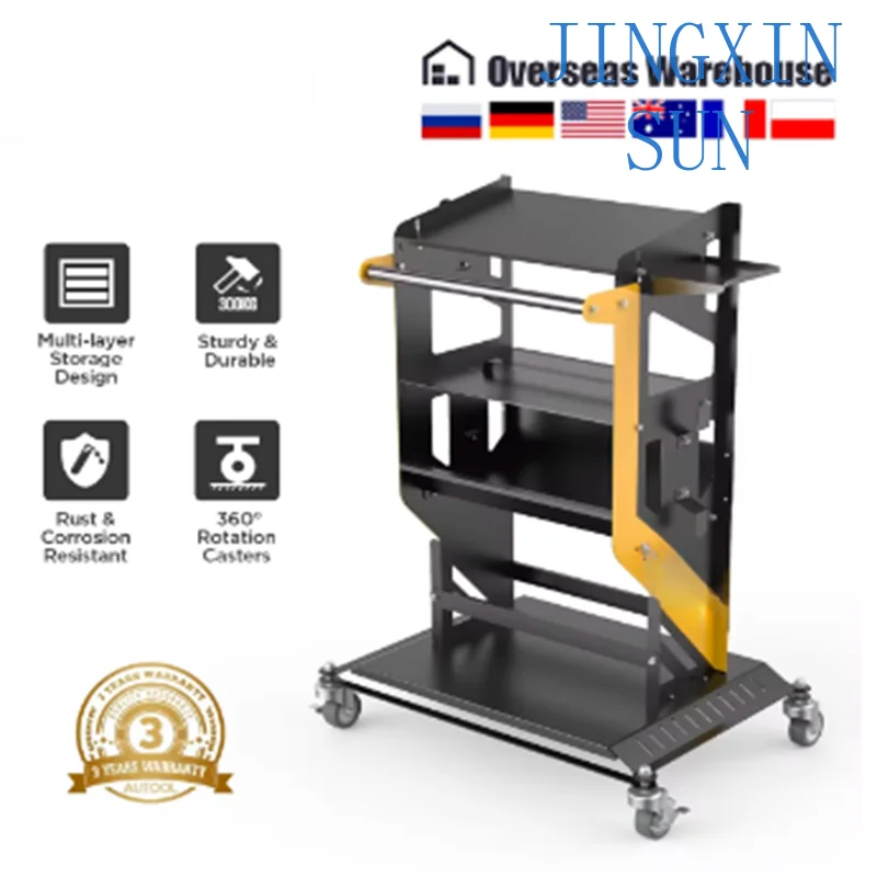 3X Tier Rolling Tool Cart 661 LBS Capacity Heavy Utility Cart Tool Automotive Service Tool Cart for Car Repair Shop