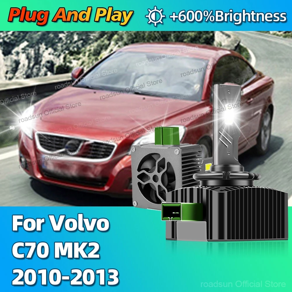 

6000K Turbo LED Canbus Автомобильные лампы 30000LM Фары HID D3S Для Volvo C70 MK2 2010 2011 2012 2013 Фара с длительным сроком службы