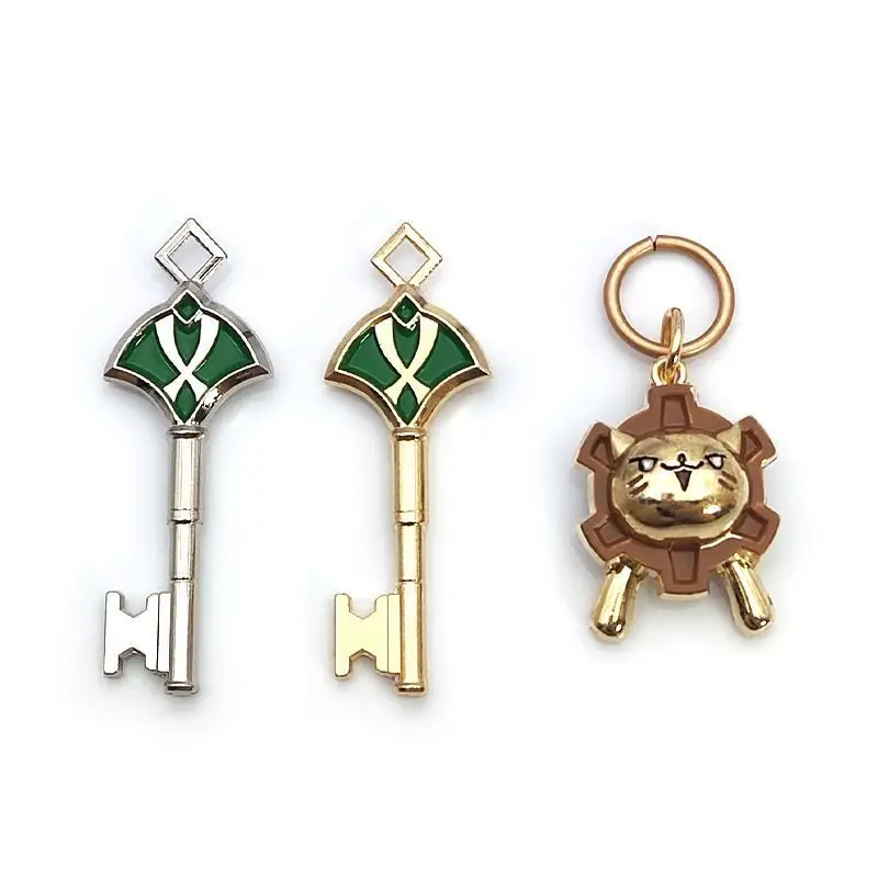 Game Impact Hero Keychains Anime Cute Metal Bear Keyrings Backpack Pendants Friends Gifts Fahion Jewerly Gifts