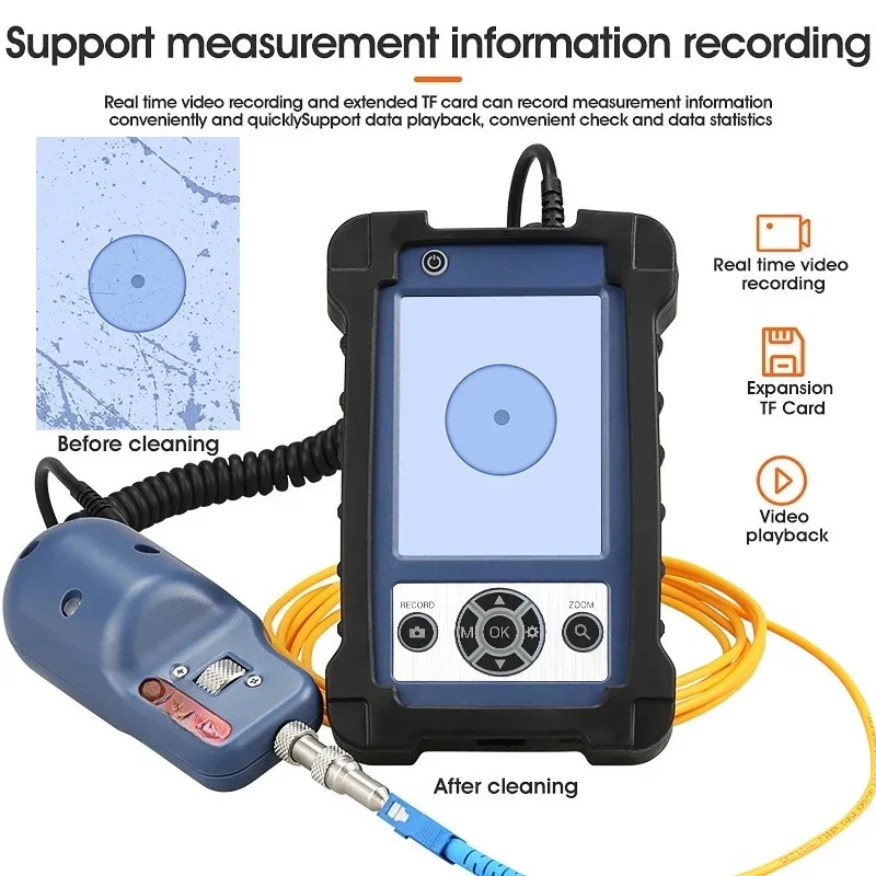 AUA-400 Fiber Optic Inspection Microscope Probe with 3.5 inch Display Screen Monitor