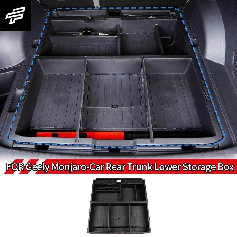 

For Geely Monjaro Xingyue L Version，Car Rear Trunk Lower Storage Box，ABS Waterproof Trunk Organizer Tray，2021-2025