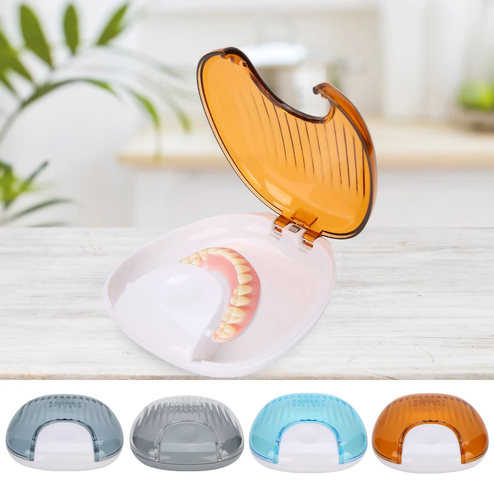 1pc Orthodontic Retainer Case Portable Adult Waterproof Mouthpiece Denture Box Container Oral Care Fake False Tooth Storage Tool