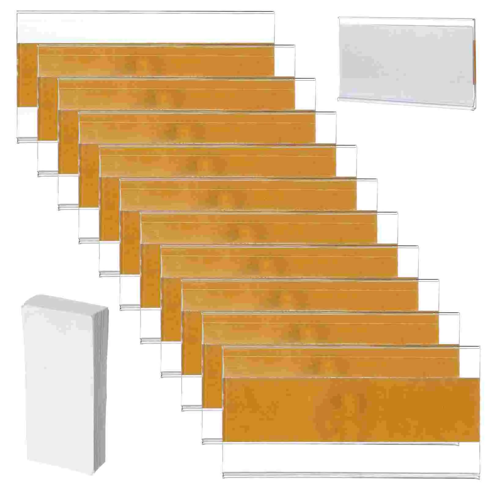 

60 Pcs Label Holder 8 Cm Bookshelf Labels 800X400X010CM Pvc For Storage Bins