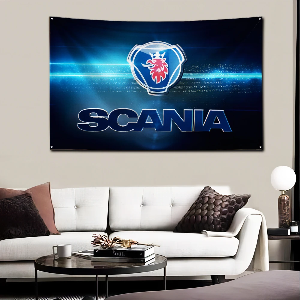 Car Brand Scanias Printing Street Club Bar Room Banner pubblicizza la decorazione bandiera quattro dimensioni poliestere decorazione esterna