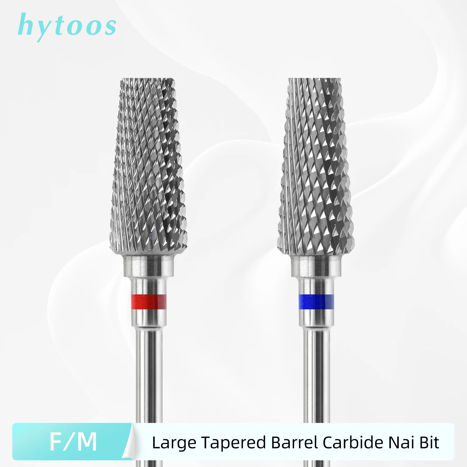 HYTOOS Platte Top Tapered Tungsten Nail Boren 3/32 Stofdicht Carbide Boren voor Nagels Manicure Gel Acryl Removal gereedschap