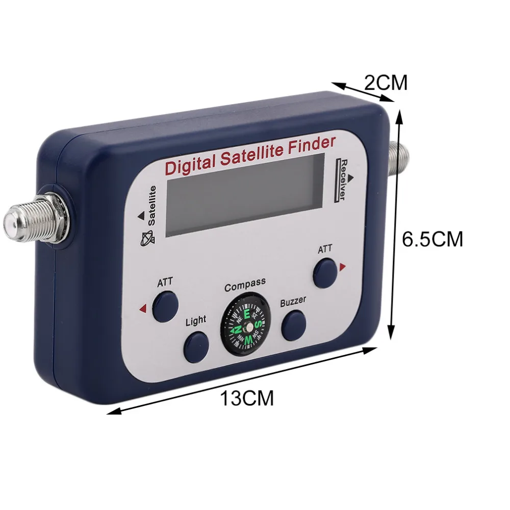 Hot LED Digital Satellite Finder Satlink Receptor with Compass Buzzer Light TV Signal Receiver Sat Decoder Satfinder LCD Display