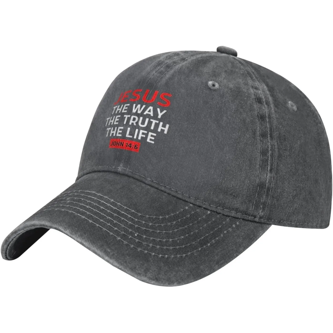 Casquette de baseball Jesus The Way The Truth The Life en coton lavé, réglable, à profil bas, pour le sport