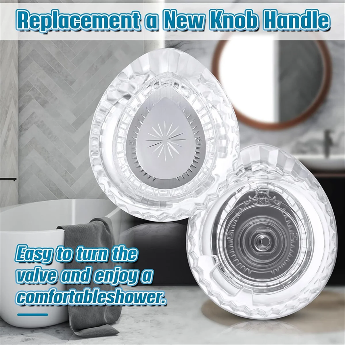 2025+交換用ノブハンドルキット（100710シャワーハンドル用）、浴室用蛇口/バスタブ用シャワーノブ交換