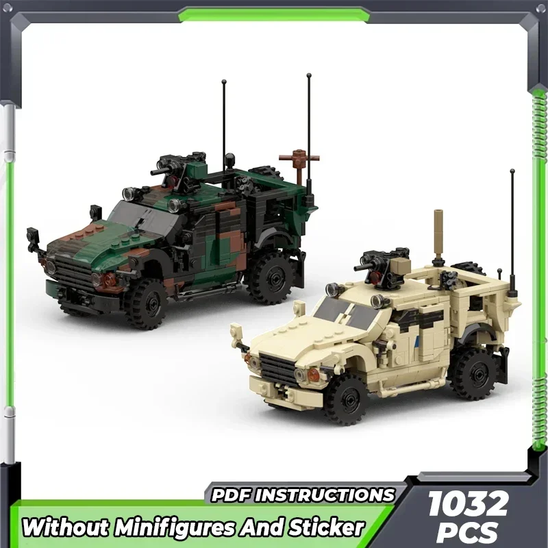 Bloques de construcción Moc, modelo de coche militar, vehículo armado, tecnología de M-ATV, bloques modulares, regalos, juguetes para niños, conjuntos DIY de montaje