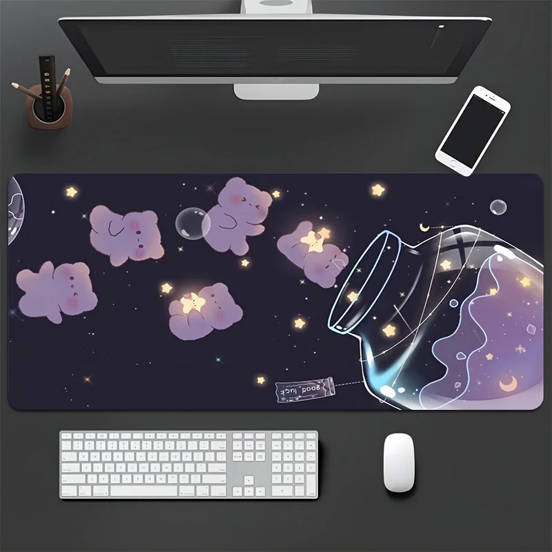 

Large Bottle Bear Gaming Mouse Pad Non-Slip Rubber Office Home Desk Decorations Mouse Carpet Office Table Accessories Pc Gamer