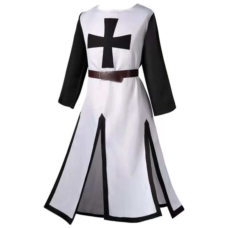 

Cosplay costumes Halloween Cosplay Cross Knights of the Temple of Glory Medieval Robes Slim Black Trim Long Stage Costumes