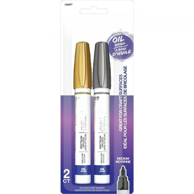 

Oil-Based Paint Marker Set, Carded Packaging, Medium, 2-Colors