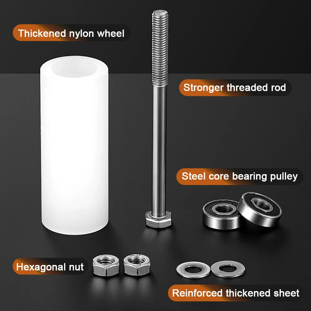 1PC Nylon Positioning Pulley Sliding Door Clamp Wheel Bearing Roller Guide Pulley Smooth Track Moving Wheel 32mm 40mm 48mm 58mm