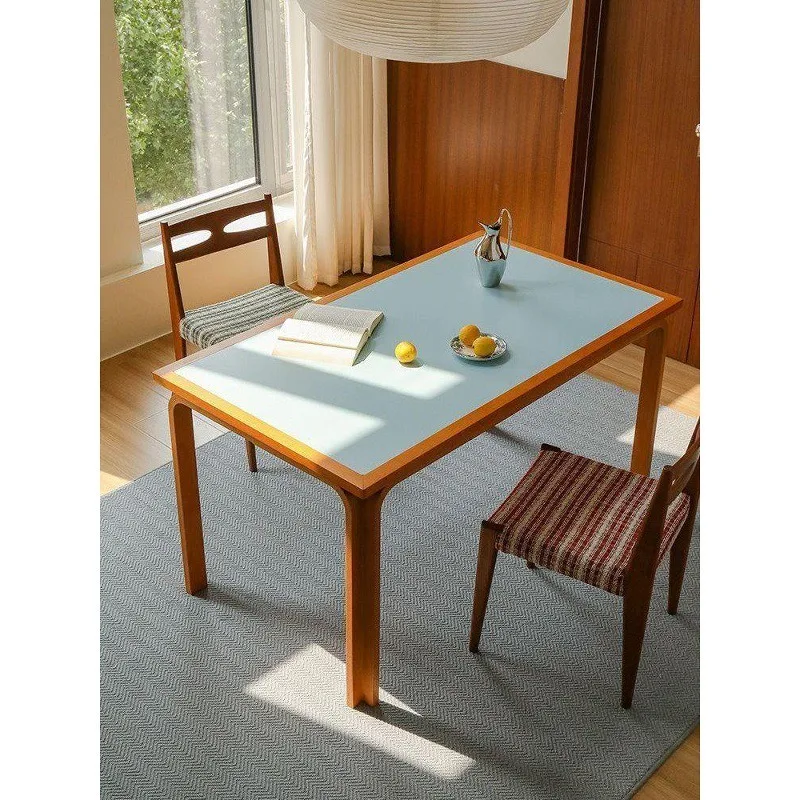 Home solid wood folding dining table, oval folding round table, small apartment c