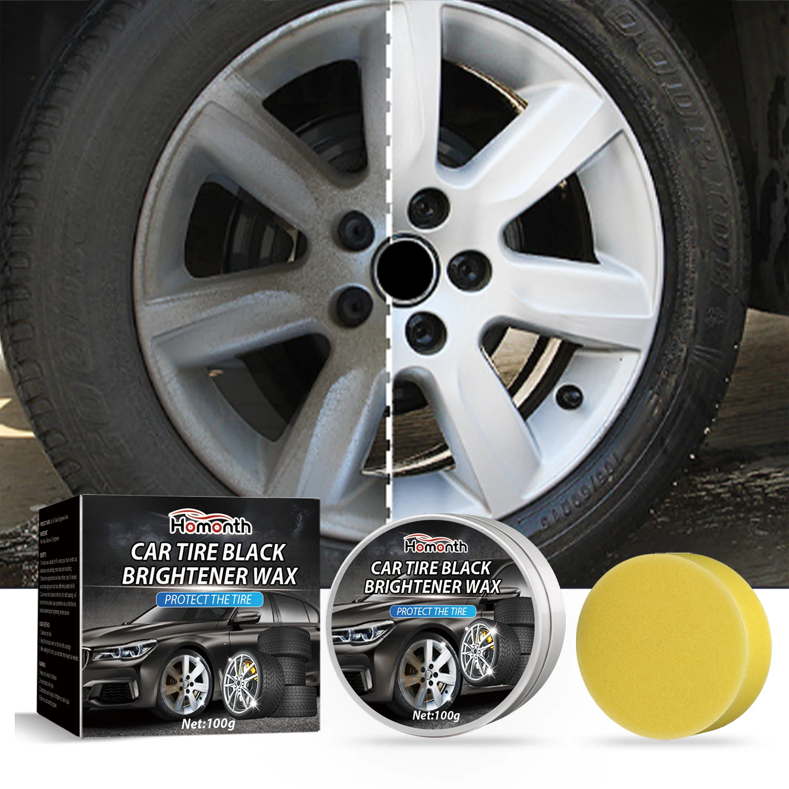 Tire Blackening Coating Wax Powerful Hydrating Luster Anti-Aging Tire Care Car Wheel Retreading Film Plating Shine Coating Cream