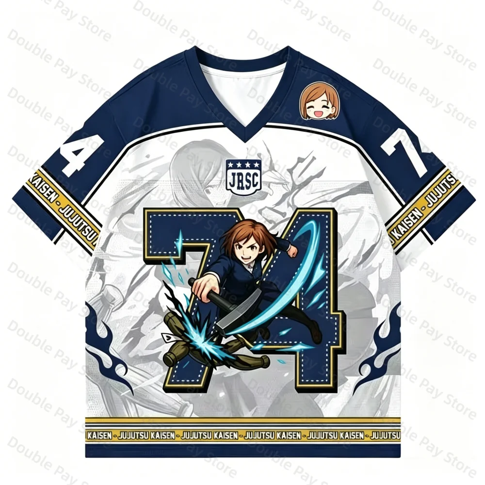 2026 New Jujutsu Kaisen Nobara Kugisaki Hockey Jersey T Shirt Men Women Tee Short Sleeve Anime Quick Dry Sport Tee Cosplay Tops view 6