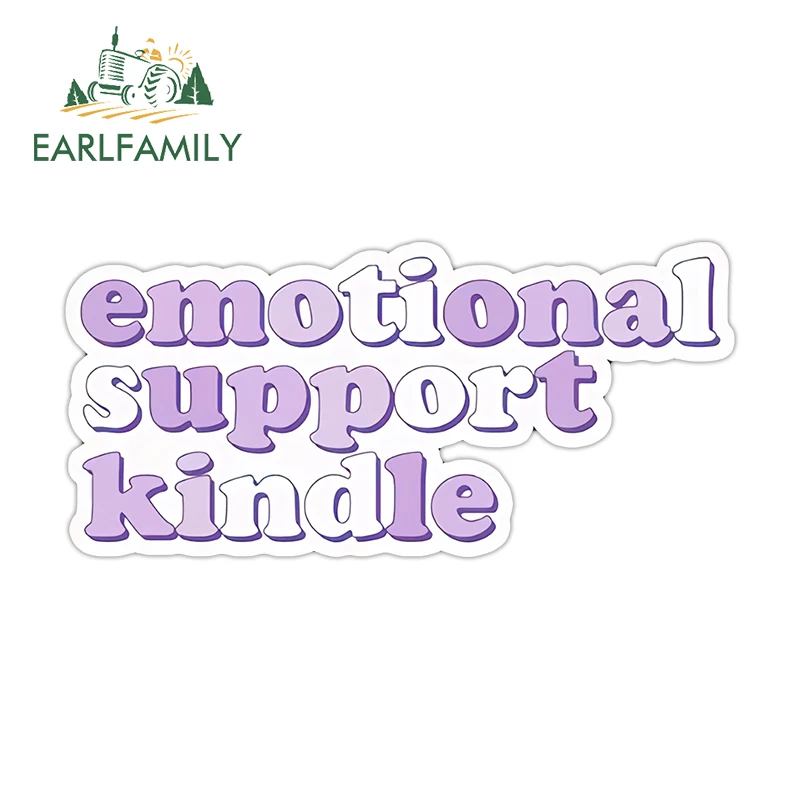 EARLFAMILY Emotional Support Kindle Car Stickers Artistic Waterproof Fishing Tackle Box Decal Waterproof Car Refrigerators