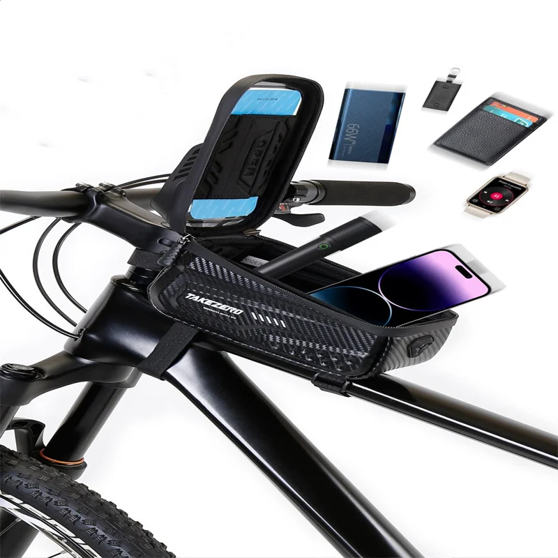 

Сумка на переднюю раму велосипеда из ЭВА с сенсорным экраном, сумки для горного велосипеда MTB, водонепроницаемый чехол-держатель для телефона, аксессуары для велосипедного оборудования