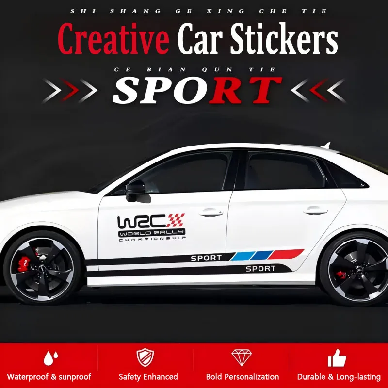 

Universal WRC-Style Car Modification Decoration Sticker Decals - Creative PVC Sticker Waterproof and Sunscreen