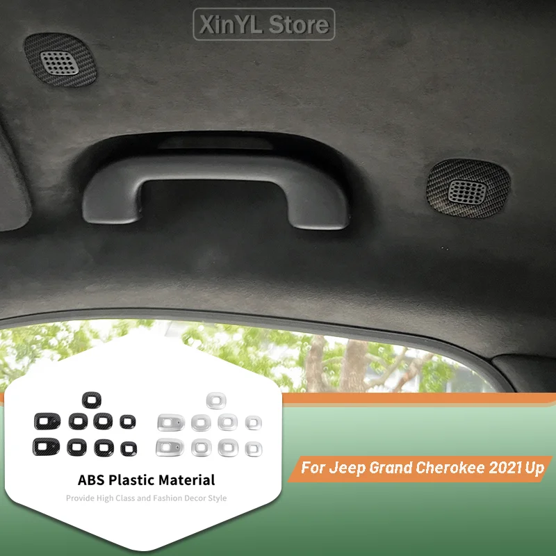 

Carbon Fiber Grain Roof Speaker/Reading Light Trim Interior Accessories for Jeep Grand Cherokee 2022 Up