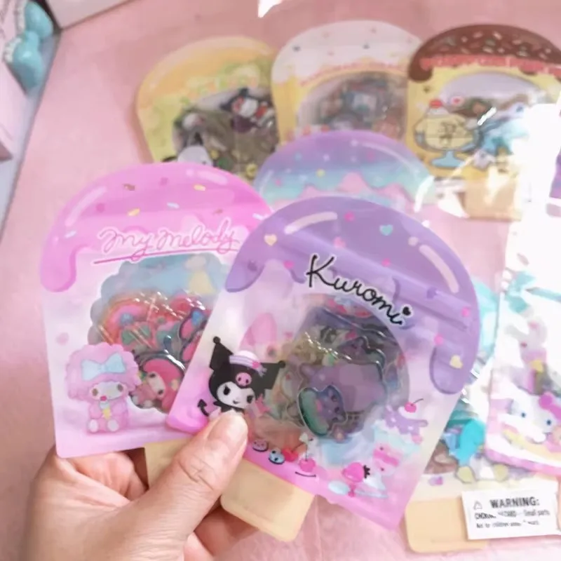 サンリオ クロミ ハローキティ かわいいステッカー 漫画 アイスクリーム 学生 透明 シナモロール ハンドアカウント DIY素材ステッカー