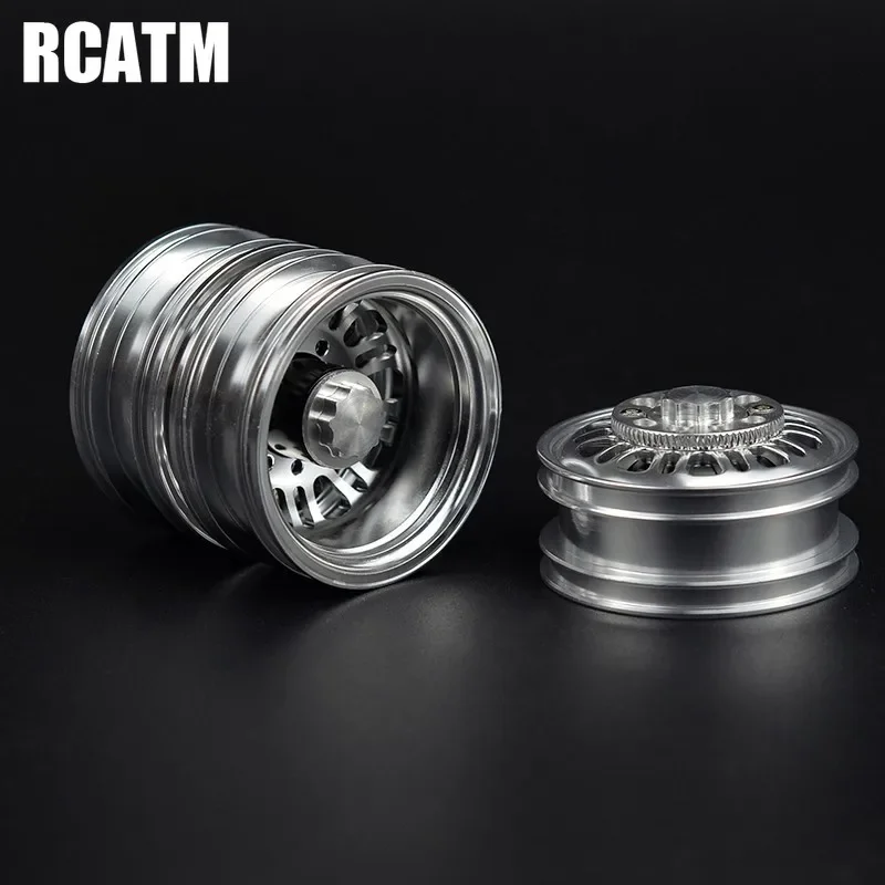 2pcs CNC Front&Rear Metal Alloy Wheel Rim For 1/14 Tamiya RC Truck car SCANIA R470 R620 FH12 ACTROS 3363 1851 TGX