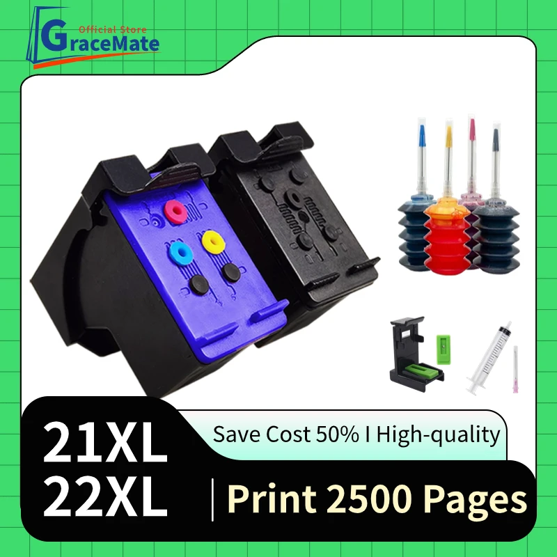 

21XL 22XL Remanufactured Printer Ink Cartridge Replacement for HP 21 22 hp21 hp22 for Deskjet F2180 F2280 F4180 F2200 F380 380