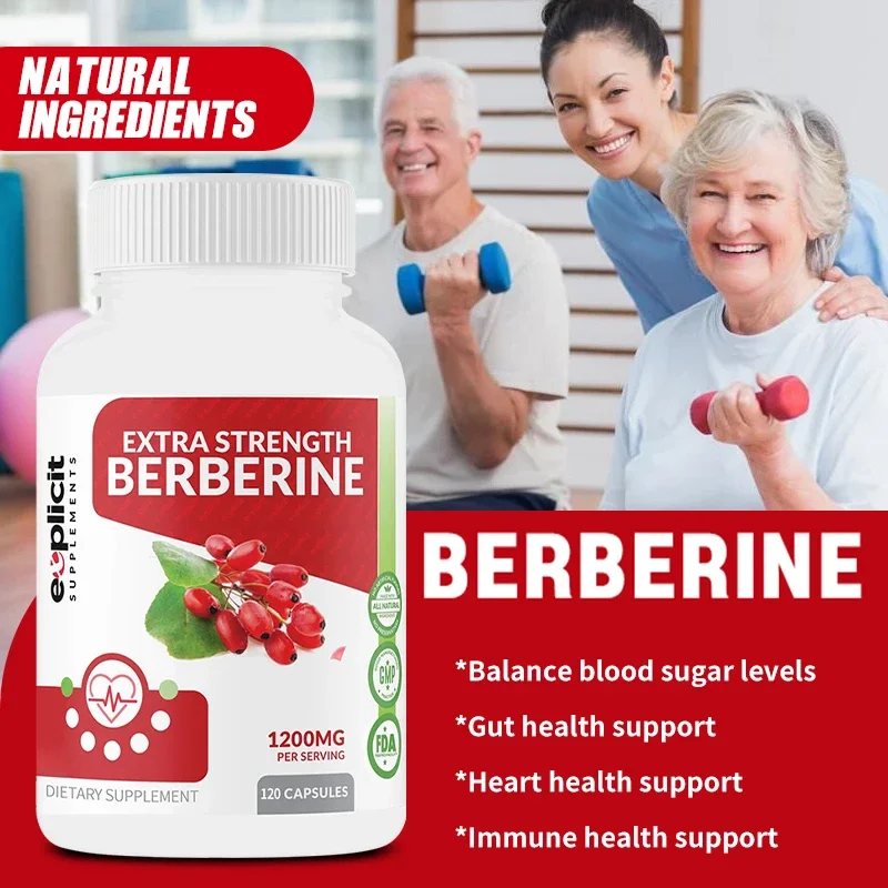 Berberine Supplement - 1200 Mg Maximum Strength Berberine HCl Per Serving - Pure Berberine - 120 Capsules