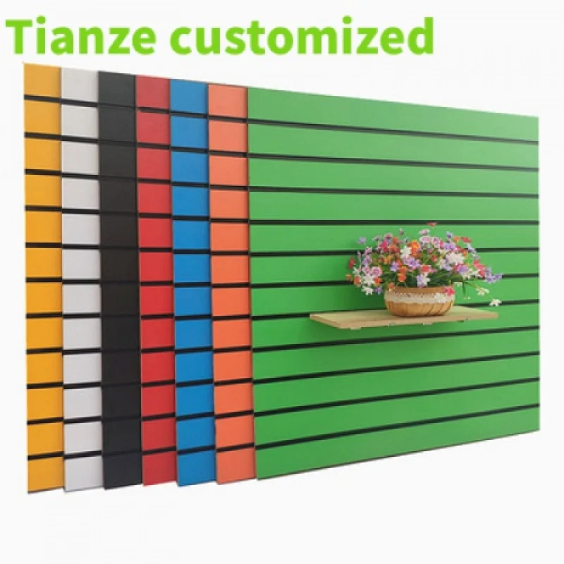 

(Customized) keway 1220*2440mm aluminum slot wall slotted MDF board melamine slatwall panel