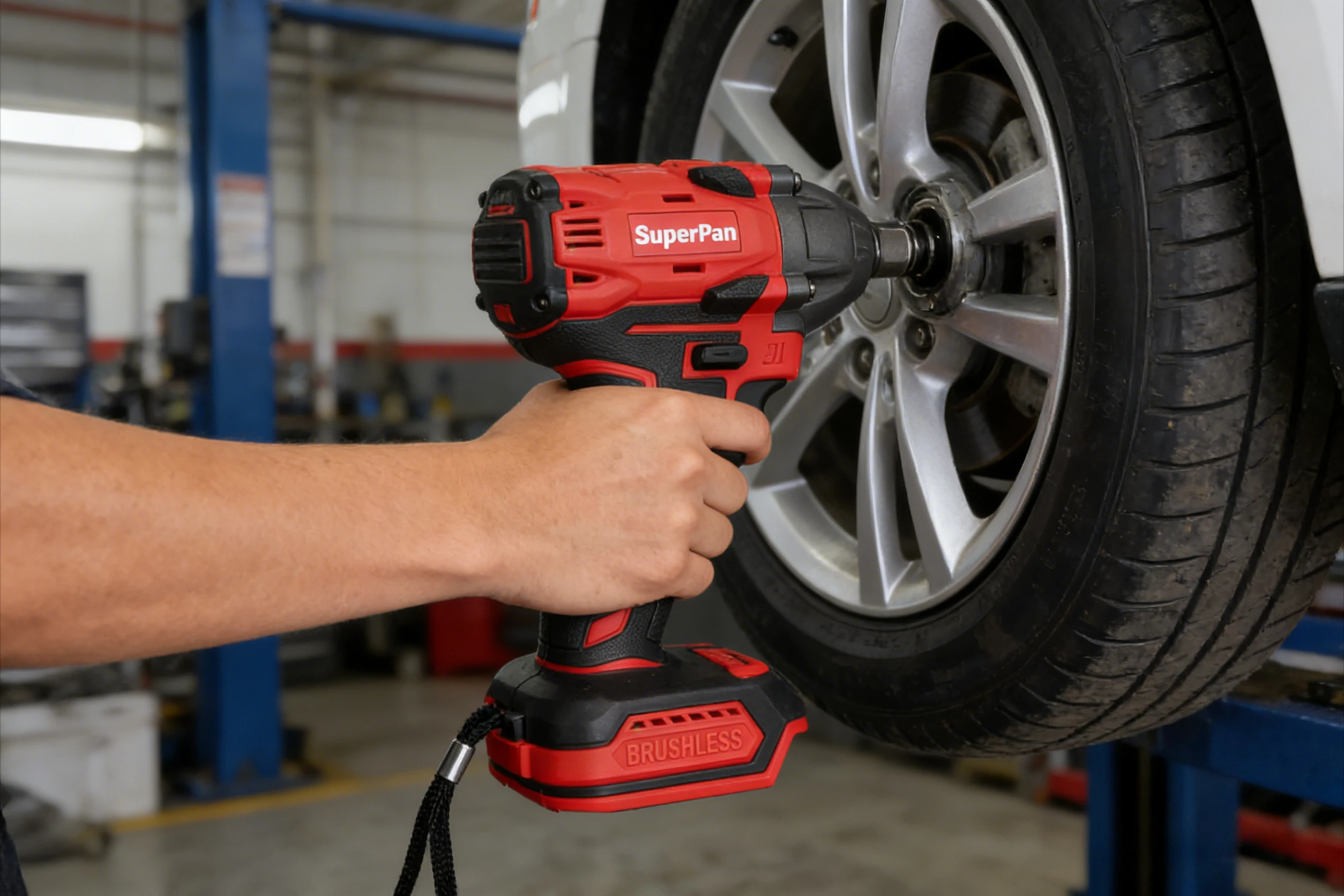 

Электрический гайковерт для авторемонта, бесщеточный гайковерт с высоким крутящим моментом для демонтажа шин (без аккумулятора и адаптера питания)