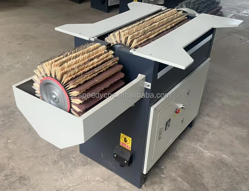 เครื่องขัดสามหัวใช้งานง่ายขอบไม้แปรงขัดเครื่องขัดไฟฟ้าพร้อมลูกกลิ้งขัด 3 เครื่องจักรงานไม้