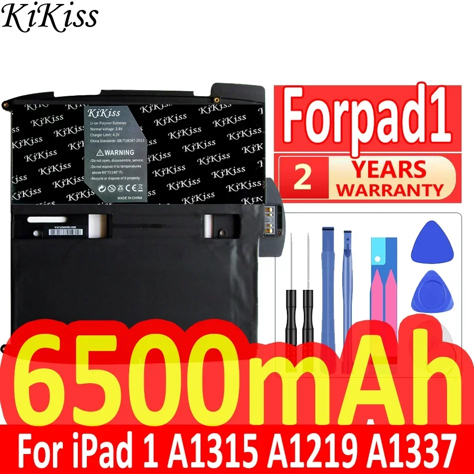 Bateria KiKiss do Apple iPad 1 2 3 4 5 6 iPad1 iPad2 iPad3 iPad4 iPad5 iPad6 Air 1 2 Air1 Air2 A1315 A1395 A1403 A1484 A1547