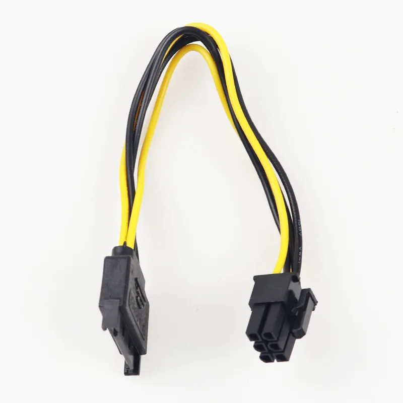 15-pin SATA Power Female Video Card , 6-pin PCIe Power Male 15pin SATA Power to 6pin PCIe PCI-e PCI Express Adapter Cable