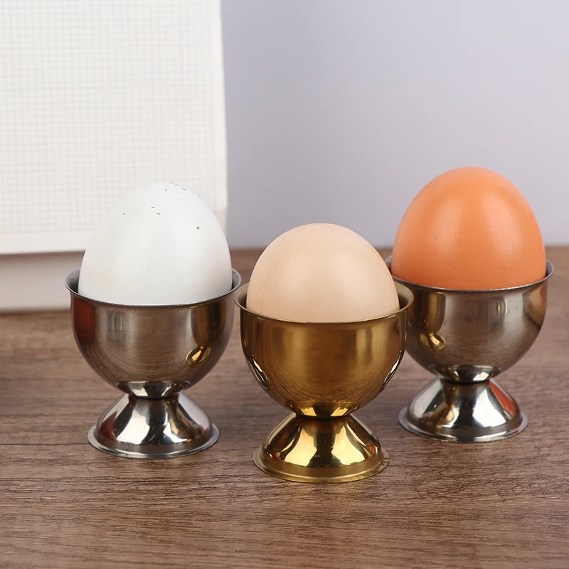4Pcs Egg Cups Set Handy Stainless Steel Boiled Egg Cups Stand Rack Eggs Holder Egg Holder Kitchen Breakfast Cooking Tool