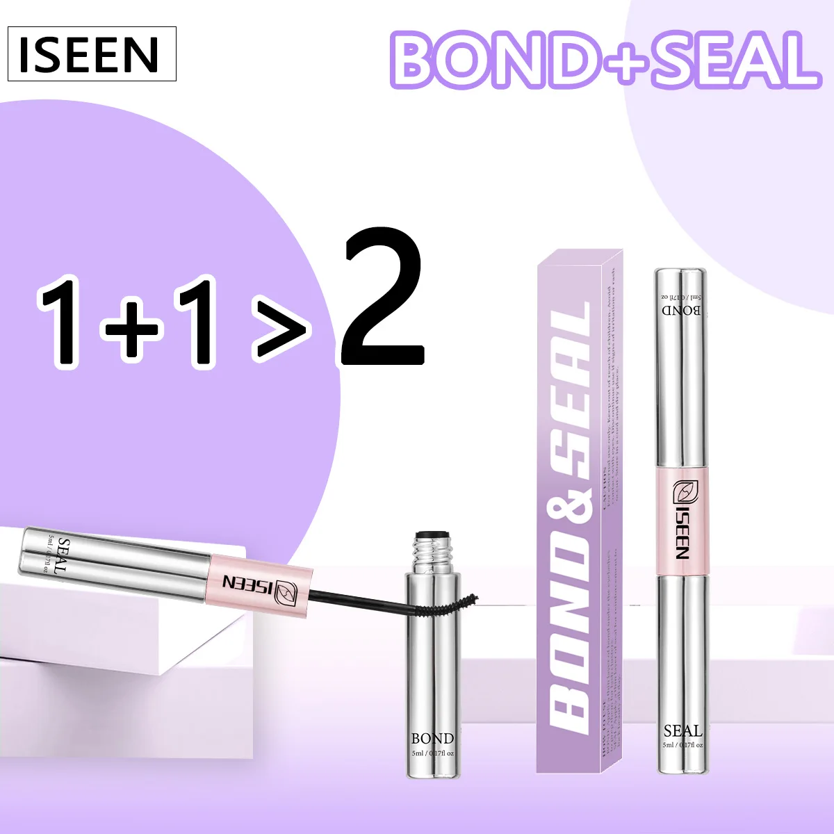 Lash Cluster Bond and Seal Lash Glue for Eyelash Clusters 10ml 2-in-1 Home Use Strong Hold Long Lasting