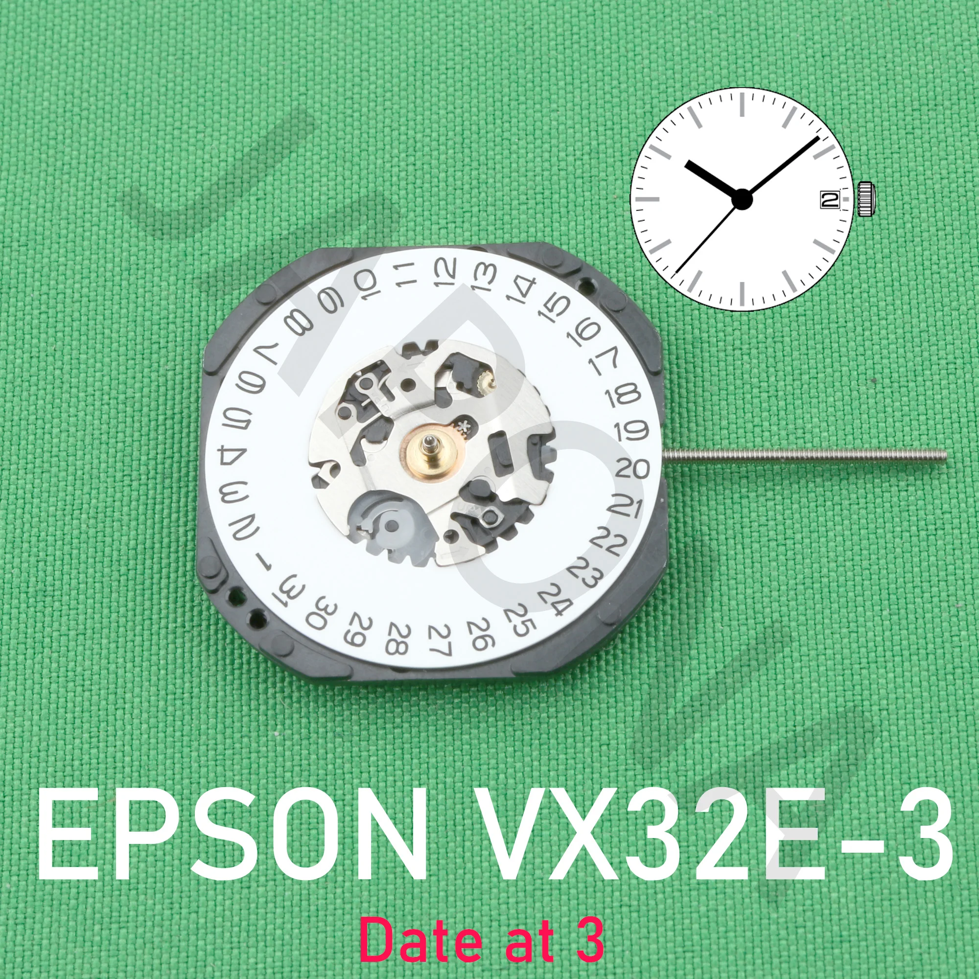 EPSON VX32 movement with date watch movement japan movement VX32E movementCalendar Date Metal quartz movement vx32e-3