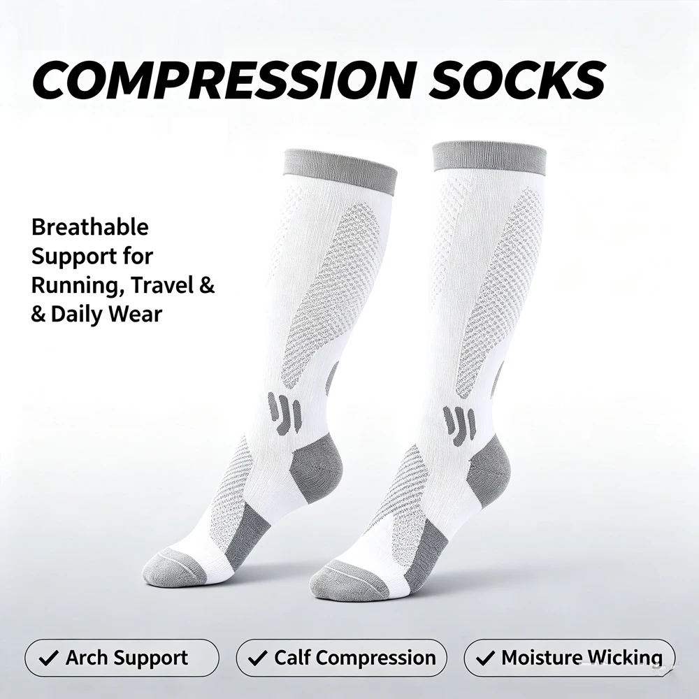 Compression Socks Running Sports Socks Medical Nursing Stockings for Flight Travel Pregnancy Edema Diabetes Varicose Veins Socks