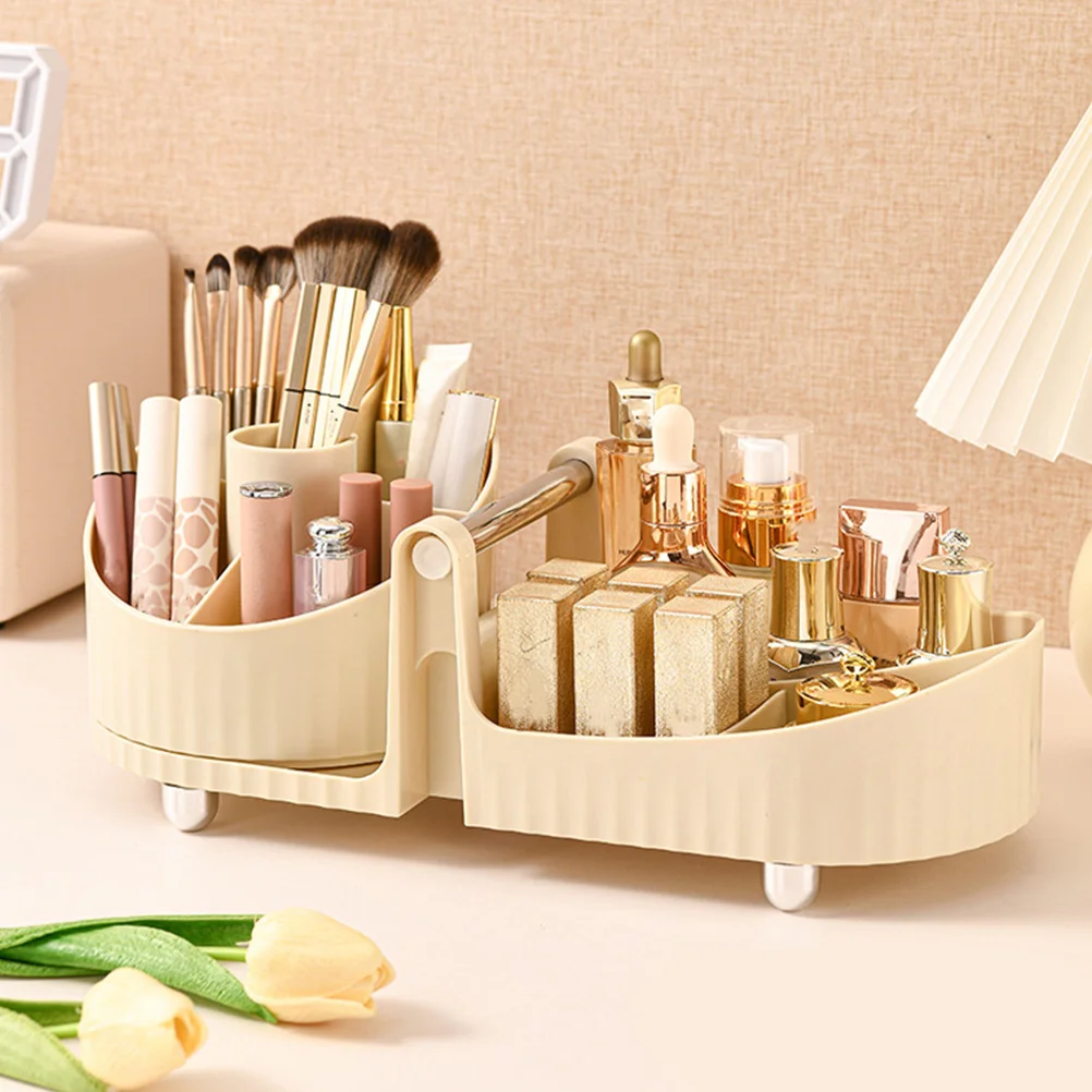 

Large Capacity Cosmetics Organizer Desktop Makeup Storage Box Plastic Rack For Skincare Lipstick Brush Organizer Vanity