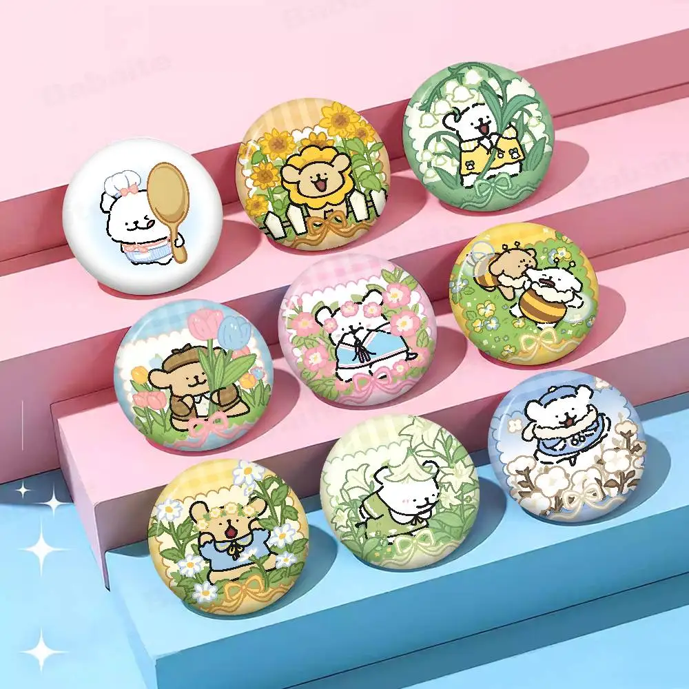 Maltese Cute Line Puppy Dog 58mm Animals Funny Brooches Badge Backpack Clothes Gift Accessory