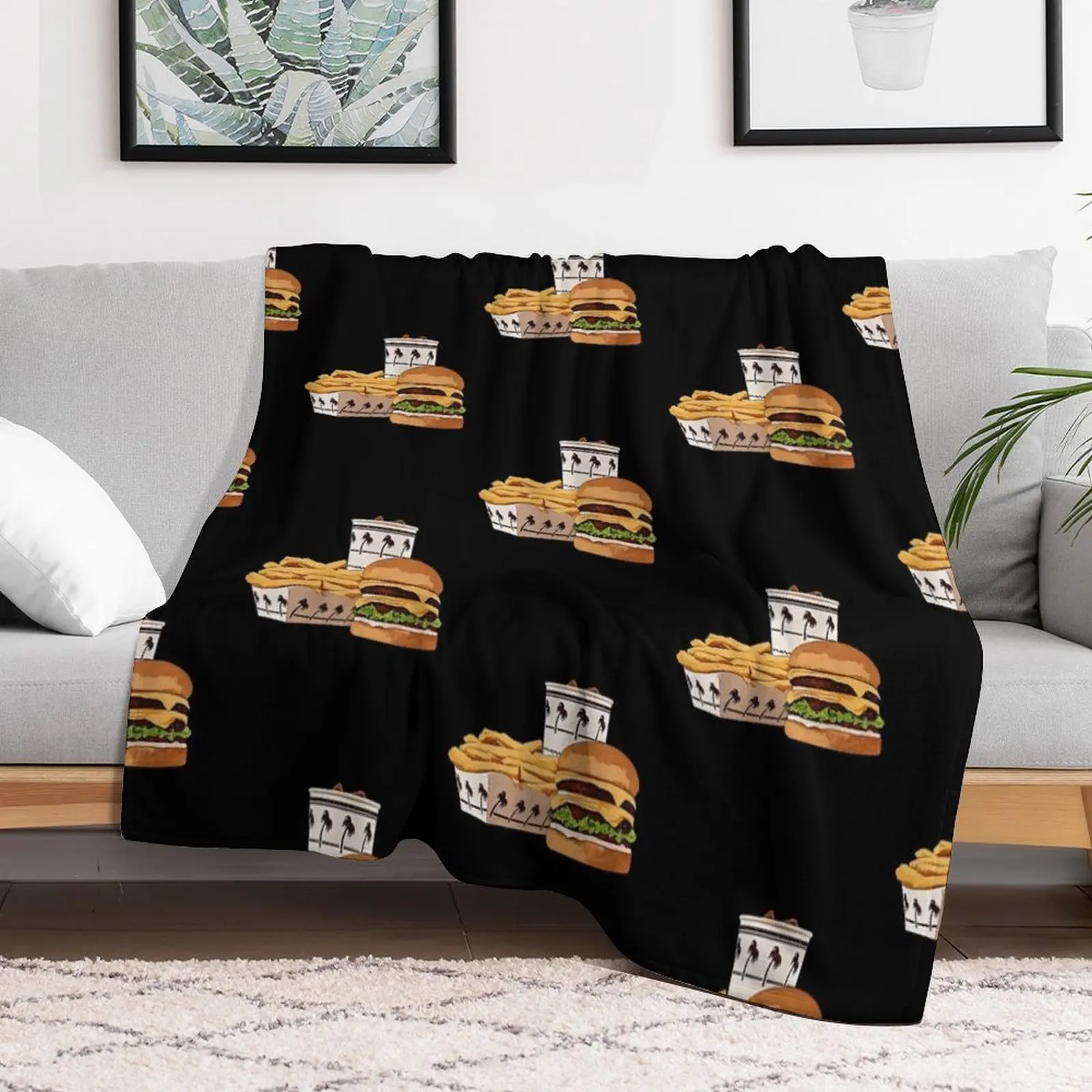

cartoon in-n-out burger Throw Blanket anime Plaid on the sofa Quilt Blankets