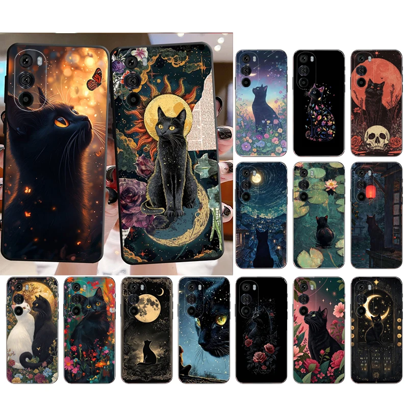 

Black Cat Phone Case For Motorola Edge 60 50 40 Pro 60 50 40 30 Ultra Neo Fusion Moto G Play G Stylus G Carcasas