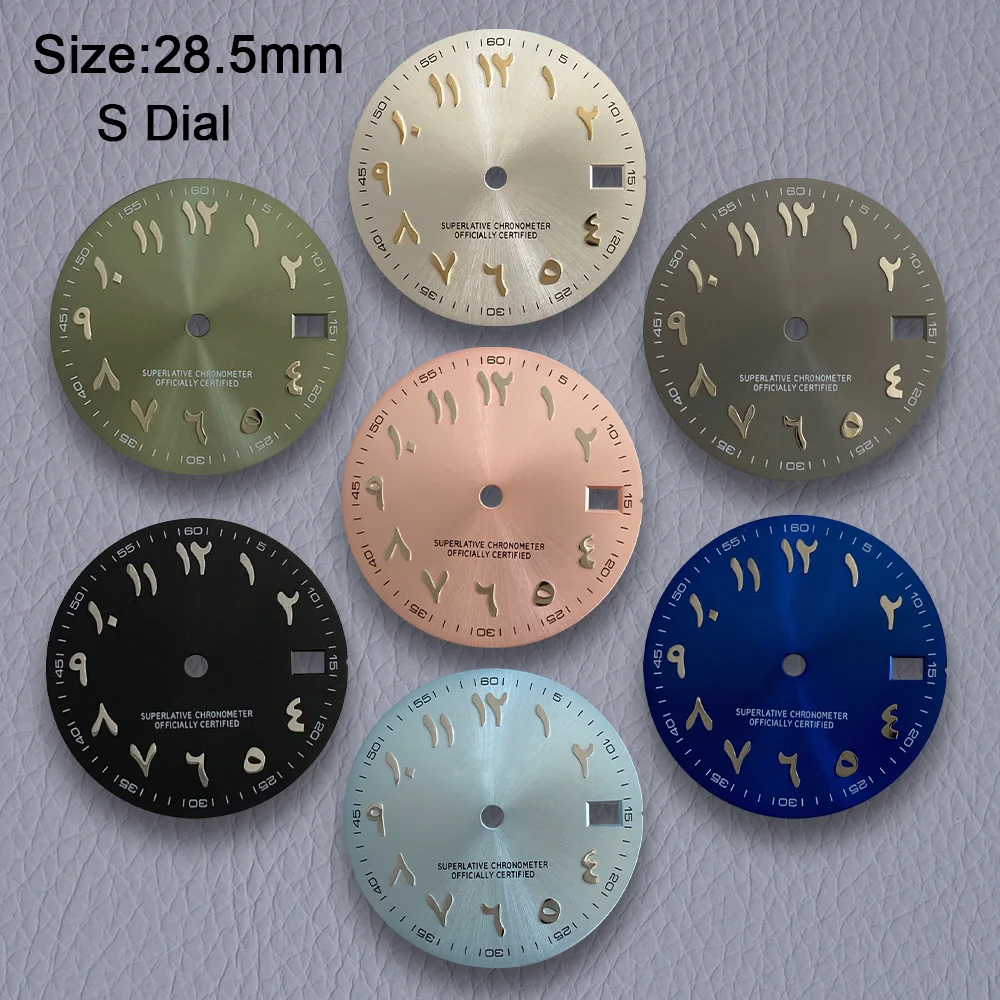 28.5mm S Logo Dial NH35 Dial Arabic Numerals Dial Suitable For NH35/36/4R35 Automatic Movement Single Calendar Watch Accessories