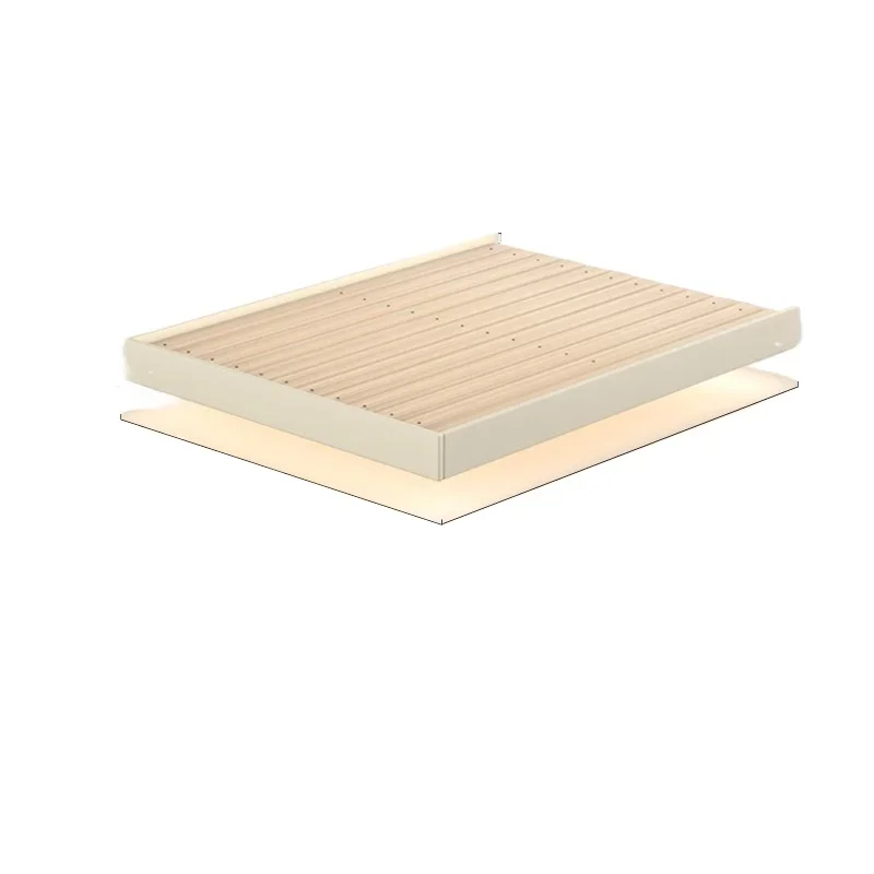 

No bedside suspension, solid wood bed frame, Japanese minimalist, small 1.5-meter double bed