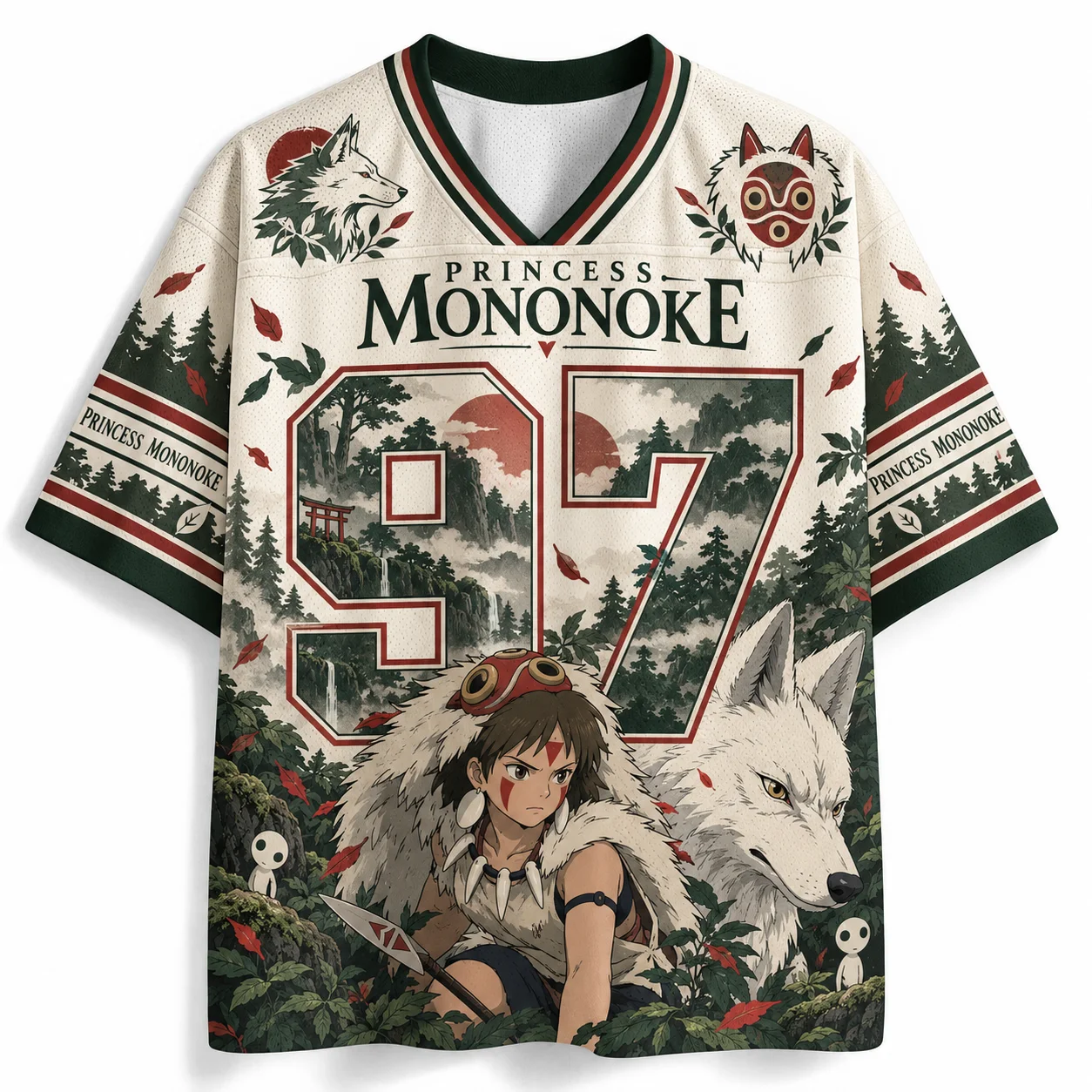 Trendy Anime Theme Graphic Print V Neck Shirt Unisex Football Jersey Fashion Graphic Tee For Weekend Casual Hip Hop Outfit