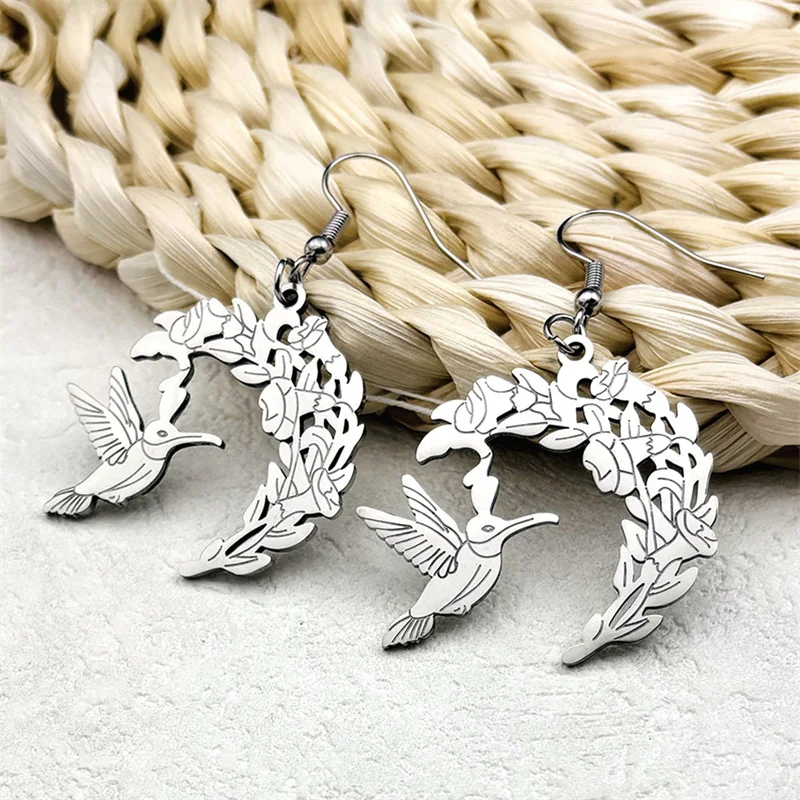 Cello Rhinestone Witchcraft Cat Dangle Earrings for Women Men Stainless Steel Silver Color Halloween Kitty Earring Jewelry