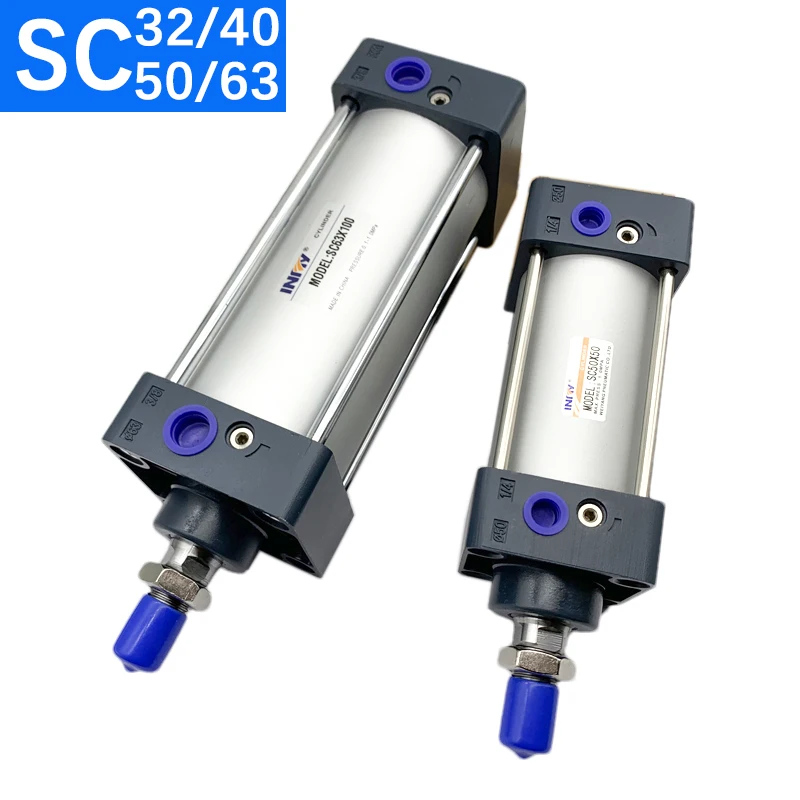 

SC32/40/50/63 Bore SC Standard Air Cylinder Small Pneumatic Cylinder Piston Big Thrust 25-450mm Stroke Double Acting